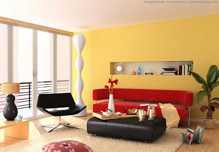 Interior Rumah Warna Kuning Bawa Kesan Modern Hunian