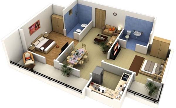 Desain Rumah Sederhana 2 Kamar