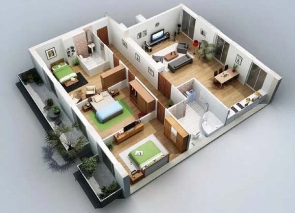 Denah Rumah Minimalis 3 Kamar