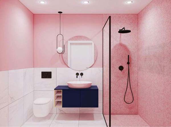 Kamar Mandi Warna Pink
