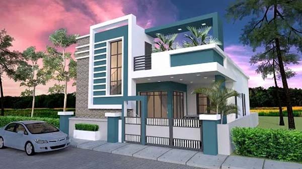 Sketsa Rumah 3D Tampak Depan