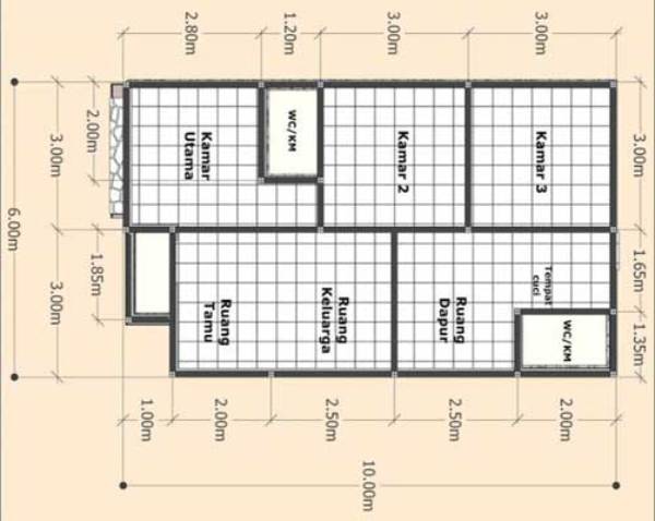 Contoh Denah Rumah 6x10