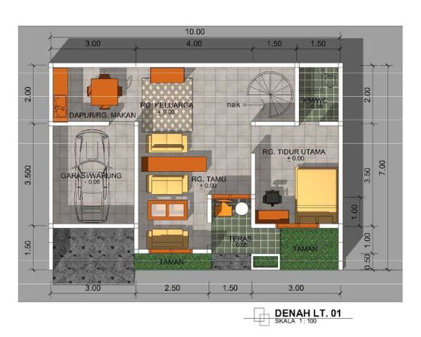 Denah Rumah Ukuran 6x8