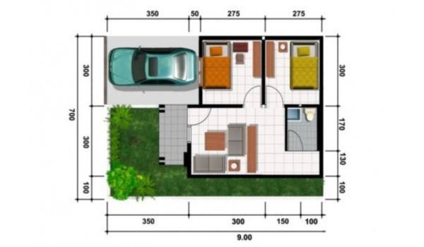 denah rumah type 90 (2)
