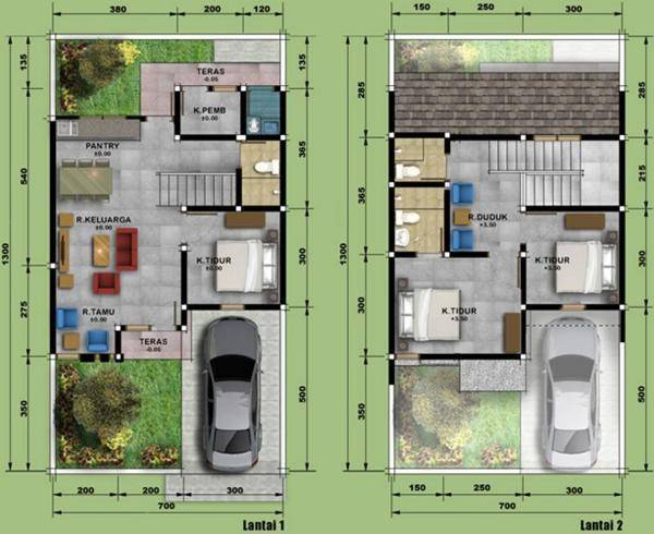denah rumah type 90