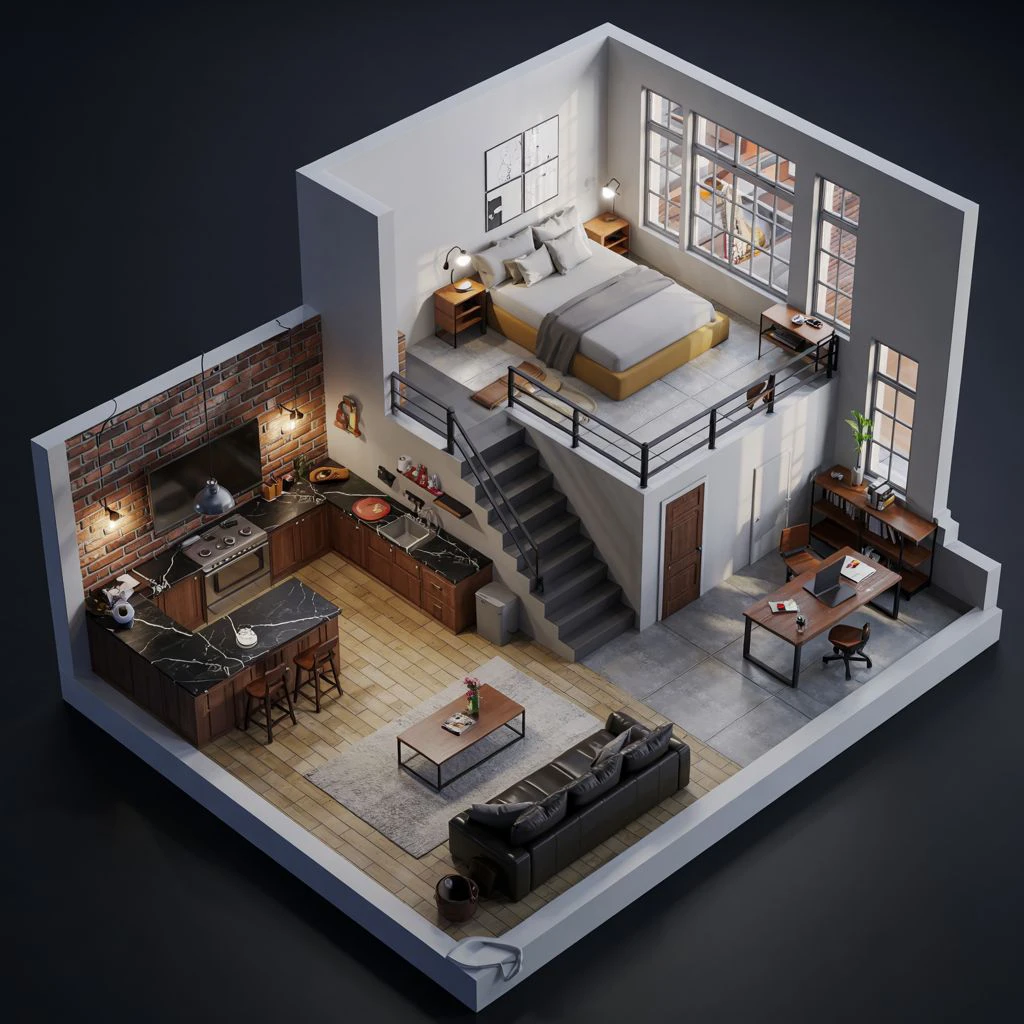 inspirasi denah rumah 2 lantai