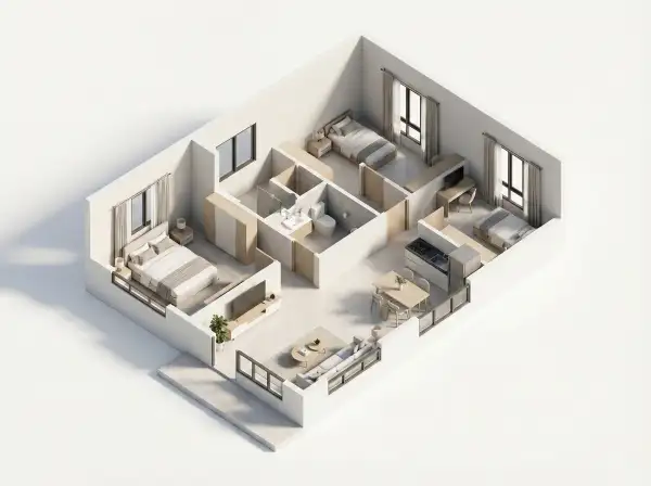 Denah Rumah Minimalis 3 Kamar Ukuran 7x9 yang Efisien