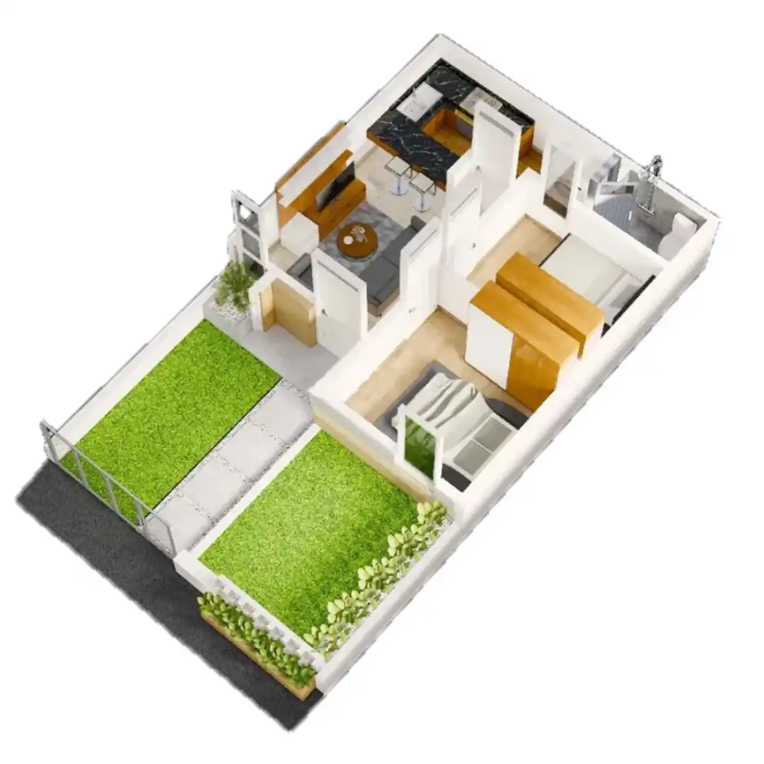 Desain Rumah 6x10 2 Kamar yang Proporsional