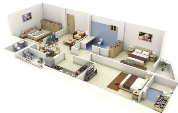 Layout Rumah 6x10 Memanjang